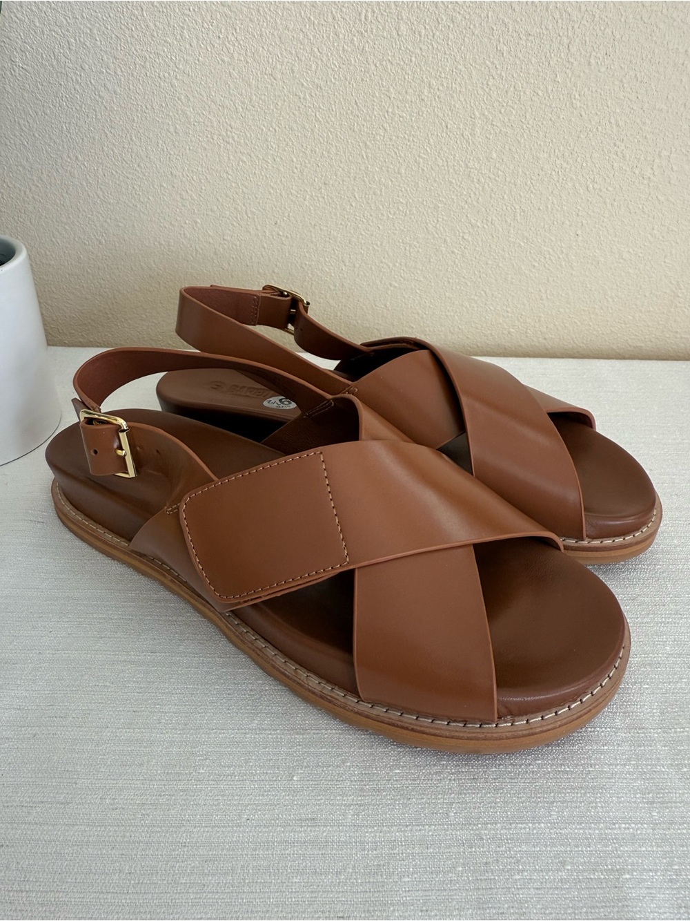 New BARED Lari Women’s Brown Leather Slingback Sandals